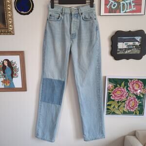 Reformation Patch Cynthia High Rise Straight Jeans in Color Tahoe Size 24